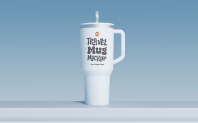 Rambler Travel Mug Drinking Cup Mockup 38