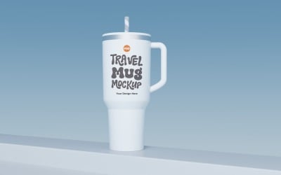 Rambler Travel Mug Drinking Cup Mockup 39