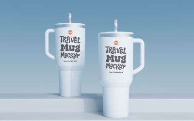 Rambler Travel Mug Drinking Cup Mockup 40