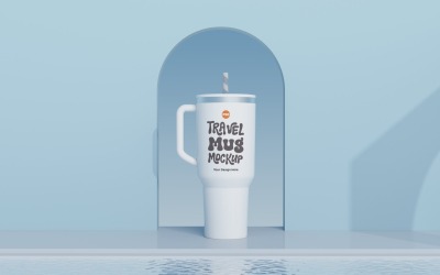 Rambler Travel Mug Drinking Cup Mockup 44