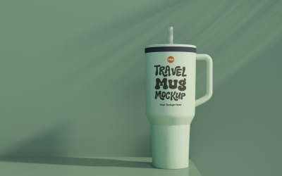 Rambler Travel Mug Drinking Cup Mockup 47