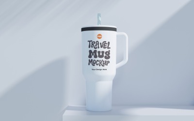 Rambler Travel Mug Drinking Cup Mockup 50
