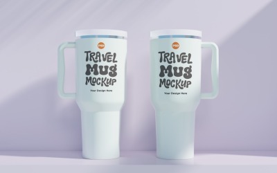 Rambler Travel Mug Drinking Cup Mockup 52