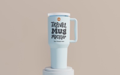 Rambler Travel Mug Drinking Cup Mockup 53