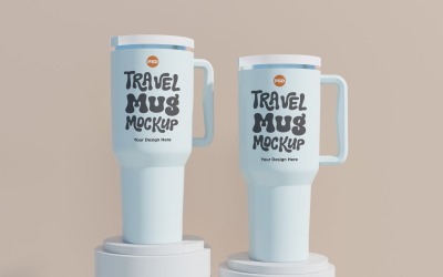 Rambler Travel Mug Drinking Cup Mockup 54