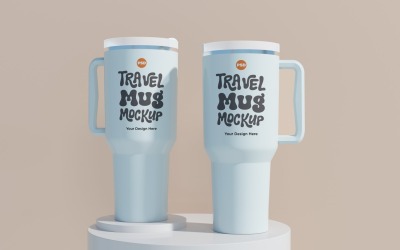 Rambler Travel Mug Drinking Cup Mockup 55