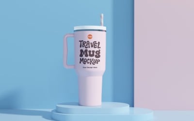 Rambler Travel Mug Drinking Cup Mockup 59