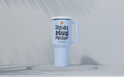 Rambler Travel Mug Drinking Cup Mockup 65