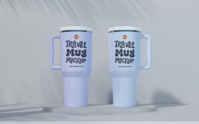 Rambler Travel Mug Drinking Cup Mockup 66