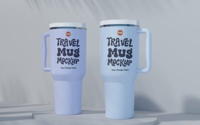 Rambler Travel Mug Drinking Cup Mockup 67