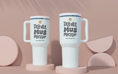 Rambler Travel Mug Drinking Cup Mockup 69