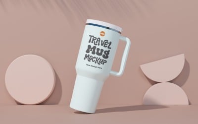 Rambler Travel Mug Drinking Cup Mockup 70