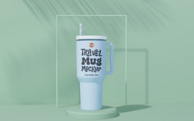 Rambler Travel Mug Drinking Cup Mockup 72