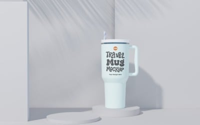 Rambler Travel Mug Drinking Cup Mockup 74