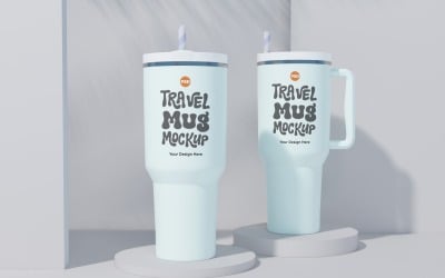 Rambler Travel Mug Drinking Cup Mockup 75