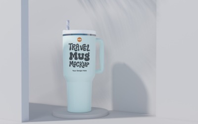 Rambler Travel Mug Drinking Cup Mockup 76