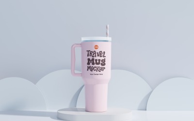 Rambler Travel Mug Drinking Cup Mockup 77