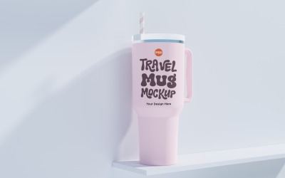 Rambler Travel Mug Drinking Cup Mockup 82