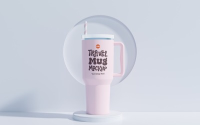 Rambler Travel Mug Drinking Cup Mockup 83