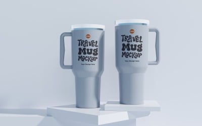 Rambler Travel Mug Drinking Cup Mockup 87