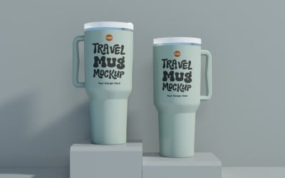 Rambler Travel Mug Drinking Cup Mockup 90