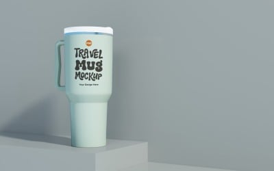 Rambler Travel Mug Drinking Cup Mockup 92