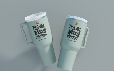Rambler Travel Mug Drinking Cup Mockup 94