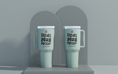 Rambler Travel Mug Drinking Cup Mockup 96
