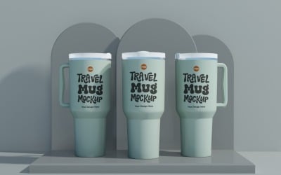 Rambler Travel Mug Drinking Cup Mockup 97
