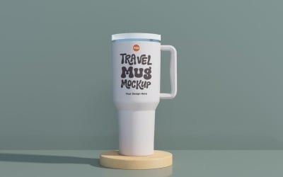 Rambler Travel Mug Drinking Cup Mockup 98