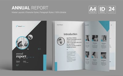 Annual Report 24 Pages InDesign Template