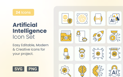 Artificial Intelligence 25 Icon Set
