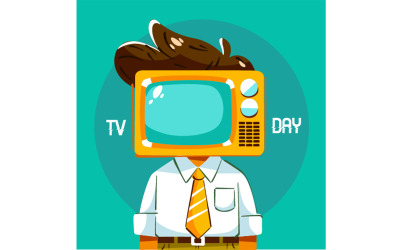 Desenho à mão Ilustração do Dia Mundial da TV