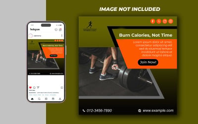 Joga Fitness Siłownia Promocyjny Media Społecznościowe PSD Raster Banner Szablon - Szablon 02