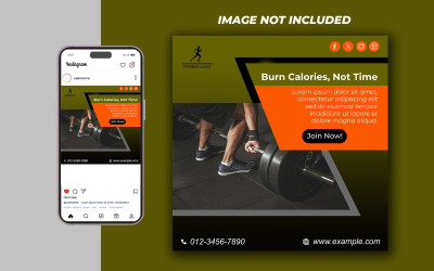 Yoga Fitness Gym Promotional Social Media PSD Raster Banner Template - Template 02
