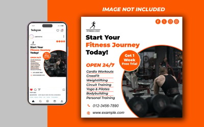 Yoga Fitness Gym Promotional Social Media PSD Raster Banner Template - Template 03