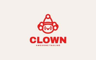 Clown Line Art Logo Template
