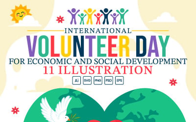 11 Volunteer Day for Economic and Social Development Illustration