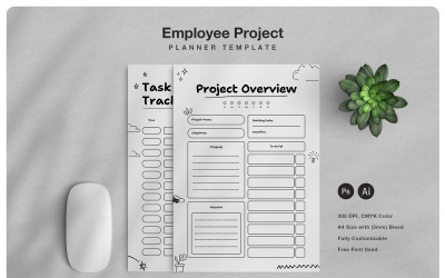 Modelo de planejador de projetos de funcionários
