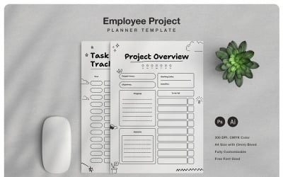 Vorlage für einen Mitarbeiter-Projektplaner