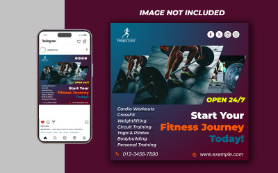 Yoga Fitness Gym Promotional Social Media PSD Raster Banner Mall - Mall 05