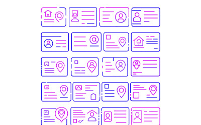 Address-card icon with gradient outline style bundle