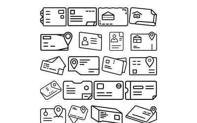 Address-card icon with outline style bundle