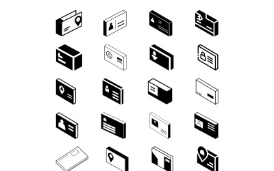 Address-card icon with pictogram style bundle