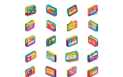 Address-card icon with vector art style bundle