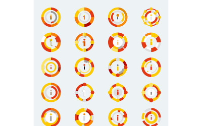 Beautiful Circle info icon with colored shape style Bundle