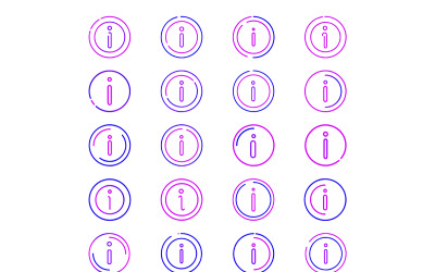 Beautiful Circle info icon with gradient outline style bundle