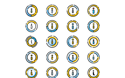 Beautiful circle info with broken line style bundle