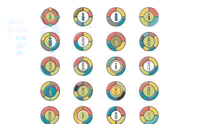 Circle-info icon with offset fill style bundle