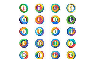 Circle-info icon with vector art style bundle